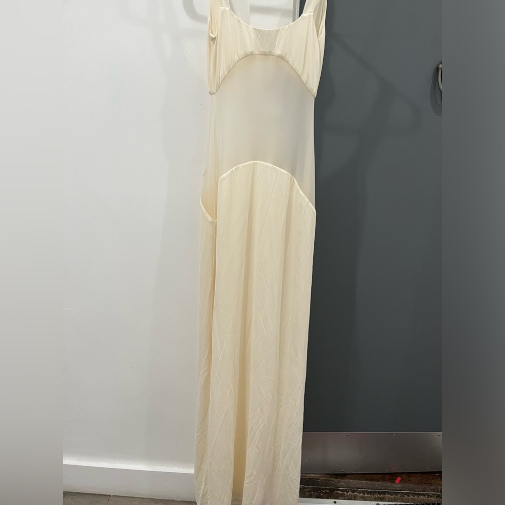 White Sheer Panel Maxi Dress - Picture 7 of 12